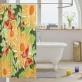 thumbnail image 3 of Boho Floral 72"Wx72"L Bathroom Shower Curtain Sets for Kids Adults,Funky Orange Flowers Shower Curtain Cute Butterfly Fabric Shower Curtain Aesthetic Green Botanical Waterproof Bathroom Curtains, 3 of 5