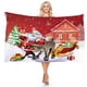 thumbnail image 1 of Toalla de playa Rectangular con dibujos animados navideños, muñeco de nieve, diseño impreso Digital, toallas de baño, regalo de viaje para acampar, niños y adultos, 1 of 4