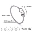 thumbnail image 5 of HIPEE Fashion Stainless Steel A-Z 26 Letters Rings Double Heart Hollow Women Ring For Women Charm Wedding Finger Jewelry Gift, 5 of 5