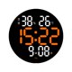 thumbnail image 2 of Reloj de pared de 10 pulgadas con hora, semana, fecha, temperatura, humedad y pantalla LED digital redondo. Naranja, 2 of 9