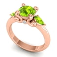 thumbnail image 2 of Diamond-Capitals 2.50 Carat New Round Cut Peridot Gemstone Engagement Ring for Fiancee 18K Rose Gold Size 4, 2 of 8