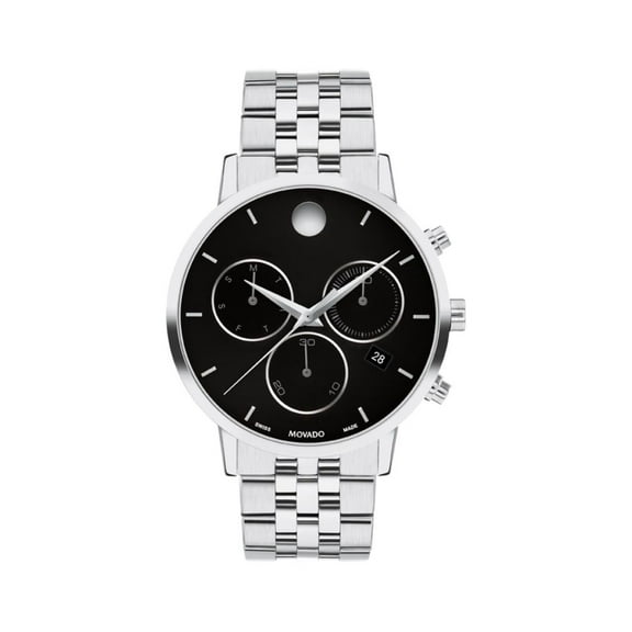 Movado Museum Classic Men's Black Dial Stainless Steel Quartz Watch 0607776