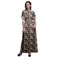 thumbnail image 1 of Bimba Robe Longue d'Été en Rayonne à Fleurs de Pêche Imprimée à l'Aquarelle, Manches Kimono, Fente Maxi - XX-Grand Gris, 1 of 6