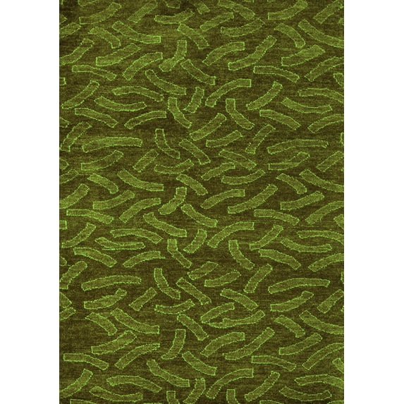 Ahgly Company Indoor Rectangle Abstract Green Modern Area Rugs, 7' x 9'