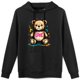 thumbnail image 1 of Sudadera con capucha y estampado de oso de peluche "Love", mezcla de algodón suave, manga larga, estilo informal para mujeres y adolescentes, 1 of 5