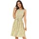 thumbnail image 1 of Vestido A Media Pierna Sin Mangas Con Cuello Dividido Y Cintura Con Cordón Estampado Para Mujer Amarillo claro XS, 1 of 6