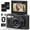 Black, variant on Saneen 4K Digital Camera for Photography 64MP Vlogging Camera for YouTube Autofocus Cameras for Beginners with 3'' 180° Flip Screen 18X Digital Zoom & 32GB SD Card