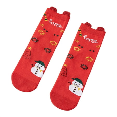 

Raruxxin Women Men Christmas Socks Knitting Cartoon 3D Ear Middle Tube Socks Female Gift Knitted Warm Socks