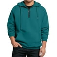 thumbnail image 4 of Kixjoy Mens Turquoise Hoodie Big and Tall Casual Long Sleeve Sweatshirt Casual Drawstring Fall Pullover Lightweight Soild Turquoise Mens Pullover Hoodie with Pockets, Turquoise M, 4 of 4
