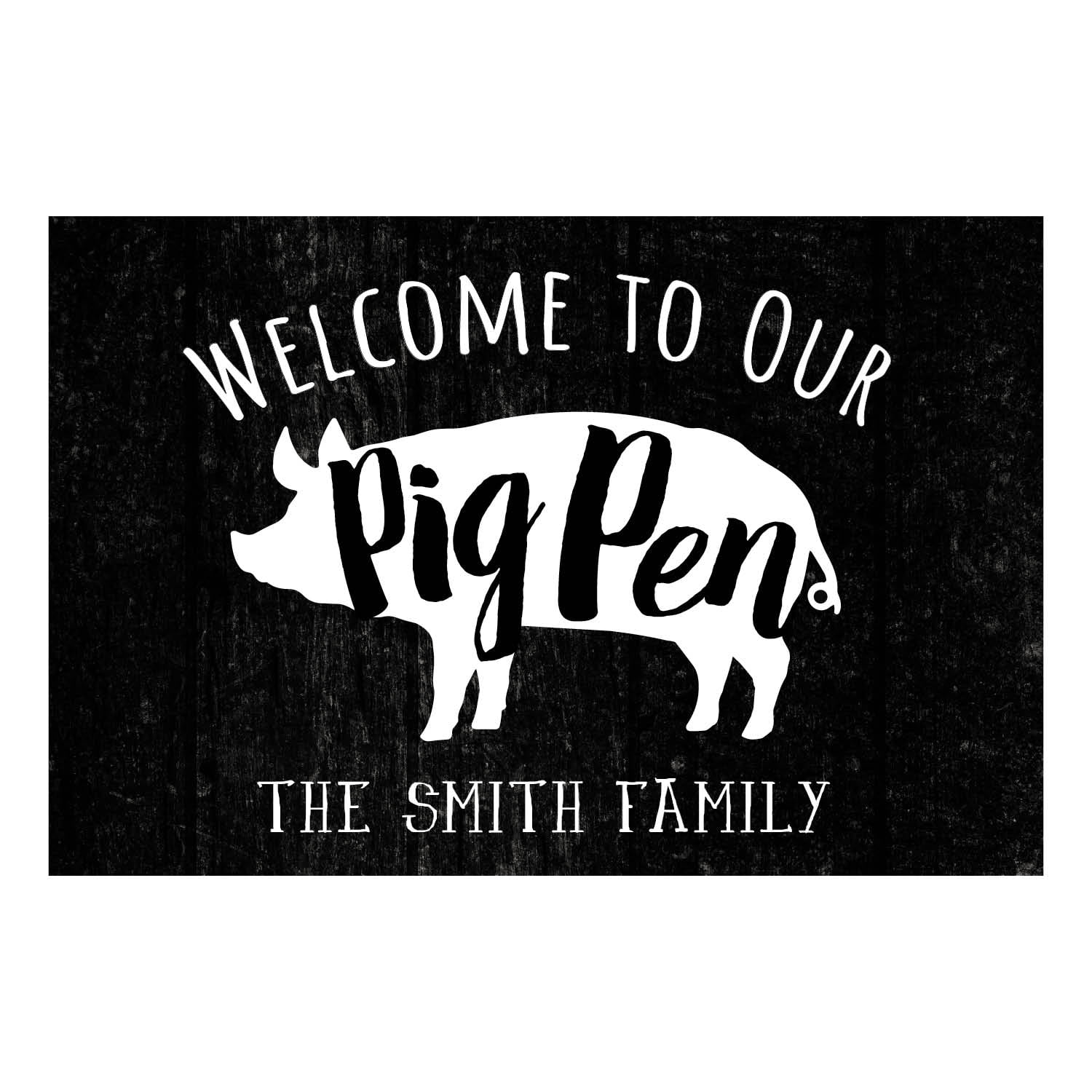 Pig Pen Personalized Doormat