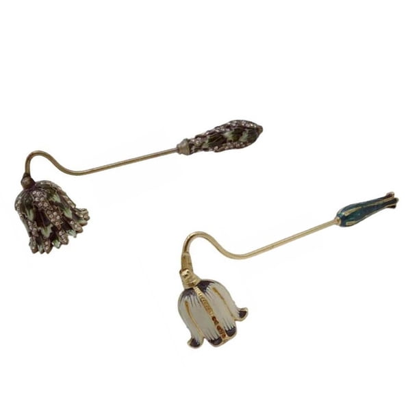 2 Apagadores de Velas Elegantes Hechos a Mano con Mango Largo, Regalo Floral de Metal Retro