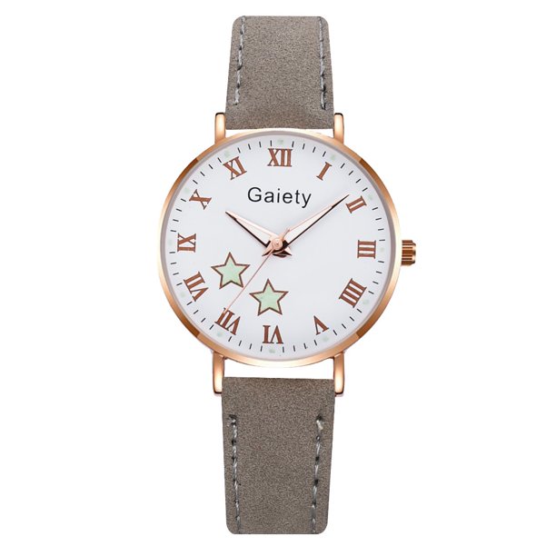Reloj De Cuero Para Mujer Con Puntero Luminoso A La Moda