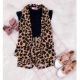 thumbnail image 2 of 3Pcs Bambin Bébé Fille Mode Cardigan Sans Manches Léopard + T-shirt à Manches Courtes + Vêtements Shorts à Fermeture Éclair, 2 of 5