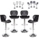 thumbnail image 1 of Set De 4 Bancos De Cocina Mostrador Barra Silla Taburete Comedor Respaldo Alto Altura Regulable y Función Giratoria 360° (4 Piezas Negro Cromado), 1 of 9