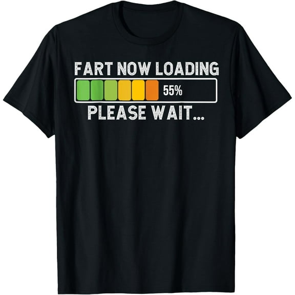 Please Stand Back Funny Warning Fart Now Loading ... T-ShirtMen and women, Black T-shirt, size: Extra large
