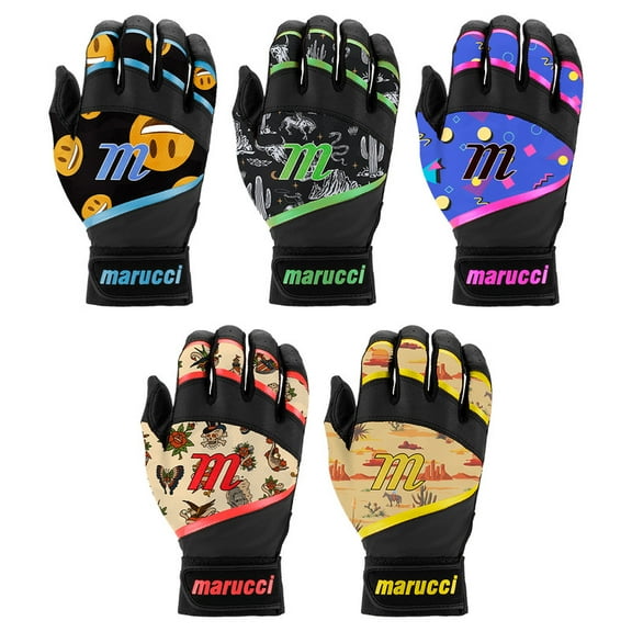 Marucci Foxtrot Tee Ball Batting Gloves - Black Neon Green