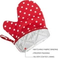 thumbnail image 2 of HWHCGZ Set of 2 Kitchen Oven Mitts, Heat Resistant Cotton Oven Gloves Non-Slip for Safe BBQ Cooking Baking, Kitchen Gloves for Farmhouse Restaurant,Kitchen,Dining & Bar (Red), 2 of 3