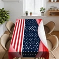 thumbnail image 4 of Patriotic Table Runner Independence Day Decor, Spill Resistant Washable American Flag Tablecloth With Star Stripe Print And Wrinkle Resistant Design, for Dining Table Kitchen Party Memorial Day Decor, 4 of 5