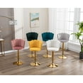 thumbnail image 6 of Guyou Swivel Adjustable Bar Stools Set of 2, Velvet Counter Height Barstools with Petal Back and Gold Footrest, Modern Counter Bar Height Stool Chairs for Kitchen Island Bar Cafe, Yellow, 6 of 10