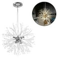 thumbnail image 3 of Candelabros de cristal modernos, accesorios de iluminación de techo, candelabro de 8 luces, luz colgante para dormitorio, vestíbulo, pasillo, entrada, , Plata 8Cabeza Plata 1, 3 of 4