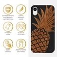 thumbnail image 4 of Wood phone case for iPhone XR compatible protective cell phone cover shockproof slim fit laser engraved Pineapple design Black wood case for Men & Women by CaseYard, 4 of 7
