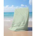 thumbnail image 4 of Sage Green Striped Beach Towels Oversized Super Absorbent, Modern Simple Farmhouse Beige Lightweight Bath Towel Quick Dry Sets For Bathroom/Pool/Rv Camping/Beach Play/Gym Room/Picnic 35"x70", 4 of 8