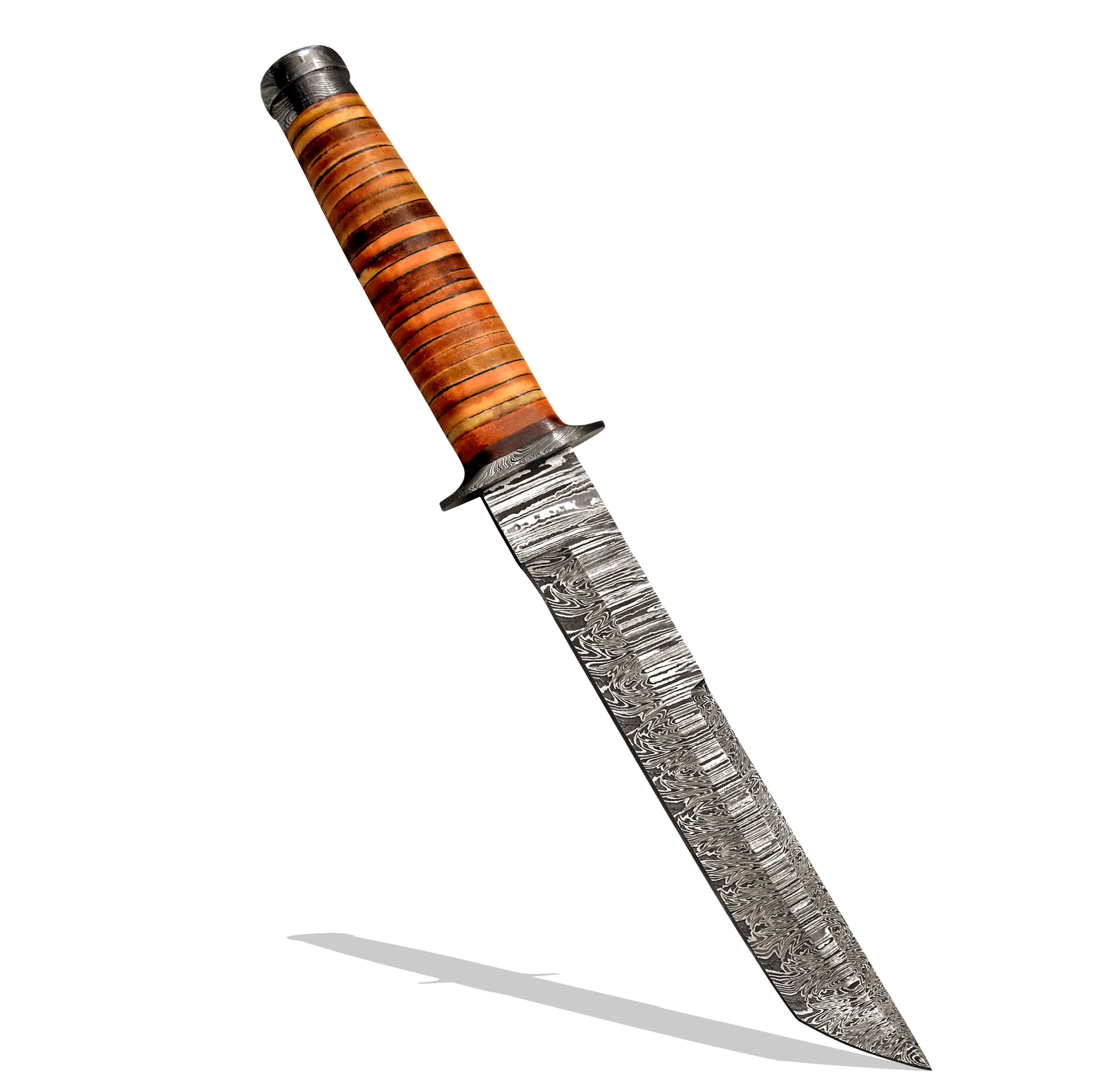 Hercules Knives Custom Hand Forged Damascus Steel Fixed Blade Tanto Hunting Knife Camping Survival Bushcrafting