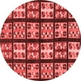 thumbnail image 1 of Ahgly Company Machine Washable Indoor Round Abstract Red Modern Area Rugs, 6' Round, 1 of 4