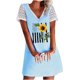 thumbnail image 1 of Día de la Independencia Vestido casual sexy de verano para mujer Estampado floral Manga corta Estampado floral Vestido con cuello en V Pompotops  ghjkhdj16458, 1 of 5