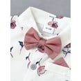 thumbnail image 6 of CARETOO Toddler Boy Clothes Suits Summer Formal Shirt Bowtie Suspender Shorts Pants 95% Cotton 3pcs, 6 of 8