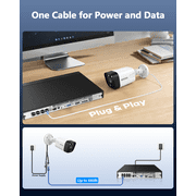 OOSSXX 4K PoE Security Camera System, 4 Cameras 8 Channel NVR System without HDD