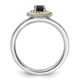 thumbnail image 2 of Auriga 925 Sterling Silver with 14k Stackable Expressions Created Sapphire Ring for Women Size-5, 2 of 5