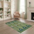 thumbnail image 2 of ODIKA 4'x6' Olive Green Southwestern Geometric Washable Area Rug Traditional Aztec Motifs With Stepped Border Design And Symmetrical for Home Office, Under Desk, Non-Slip Chair-Friendly, Flatwoven, 2 of 7