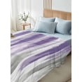 thumbnail image 4 of King Size Flat Sheet Only, Purple Gray Soft Brushed Microfiber Bed Sheets, Vintage Country Abstract Gradient Aesthetic Hotel Quality Breathable Bedding Top Sheet, Easy Care, 105"x98", 4 of 9