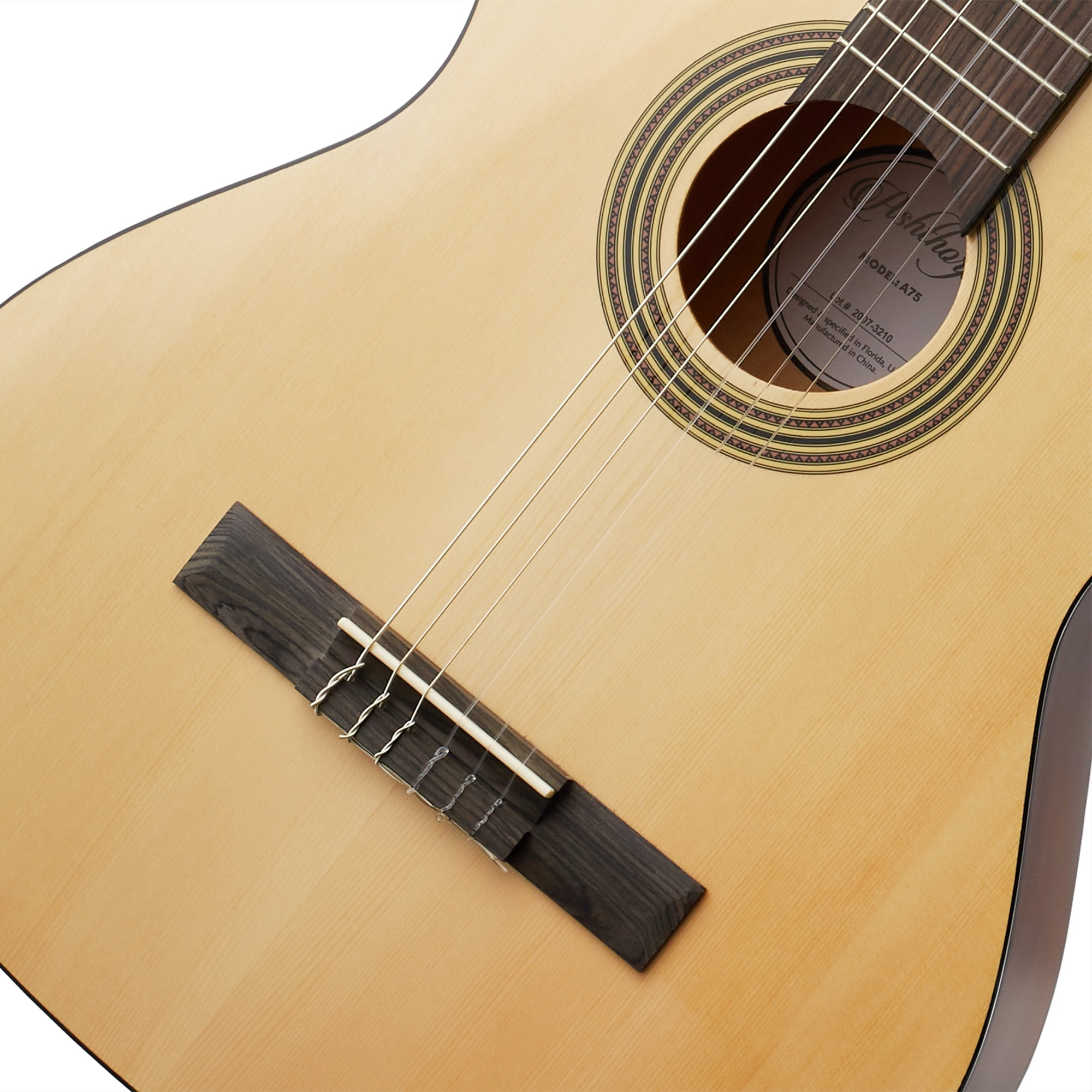 Ashthorpe 39-inch Full-Size Classical Acoustic Guitar, Premium Tonewoods with Classic Natural Finish, Nylon Strings, Gig Bag, Strap, Picks
