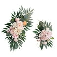 thumbnail image 4 of Tachiuwa 2Pcs Artificial Floral Swag Wedding Arch Flowers Green Leaves Rustic Silk Flowers Welcome Sign Decoration for Ceremony Window pink and orange, 4 of 10