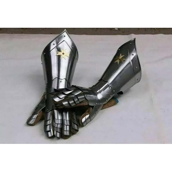 Handmade Gauntlets Medieval Steel Gloves Gothic Armor Cosplay Halloween Gift