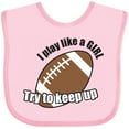 thumbnail image 3 of Inktastic Football - Like a girl Girls Baby Bib, 3 of 4