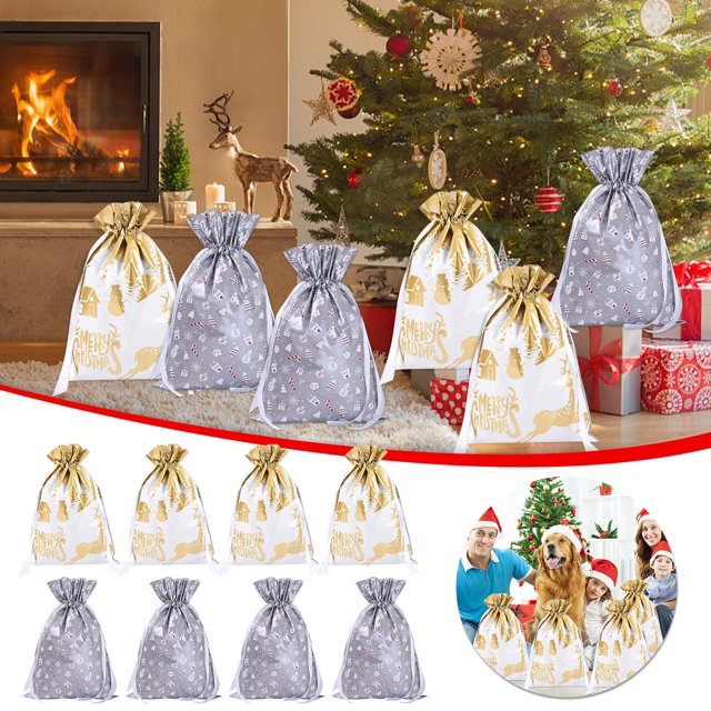 Bolsa de regalo de Navidad Bolsa de regalo con cordón Bolsa de papel de aluminio de Navidad Bolsa de regalo de Navidad Wmkox8yii HFSH2843