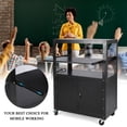 thumbnail image 3 of Rolling AV Cart with Locking Cabinet, Laptop Stand, and Drop Leaves, Height Adjustable Mobile Utility Cart Workstation with Extra Storage Space, 3 of 6