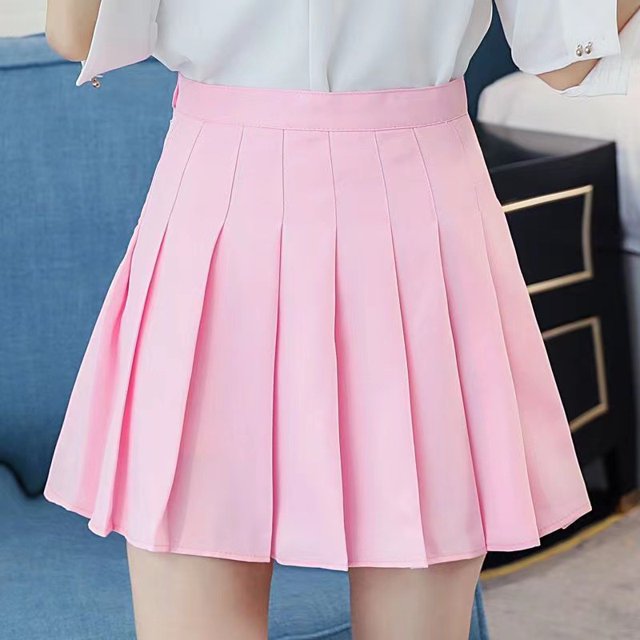 Ropa De Mujer Pantalones Cortos Skorts Vestido De Estudiante Falda Corta Plisada Para Niñas Medio Nuevo Cinturón De Adelgazamiento De Talle Alto Forro