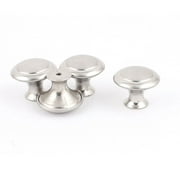 Uxcell 4Pcs Screw Mounted Drawer Cupboard Cabinet Round Pull Knobs Silver Tone w Screws