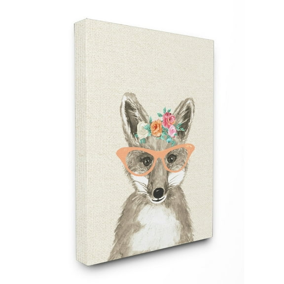 Stupell Woodland Creature W/ Glasses Canvas Wall Art 30 x 40