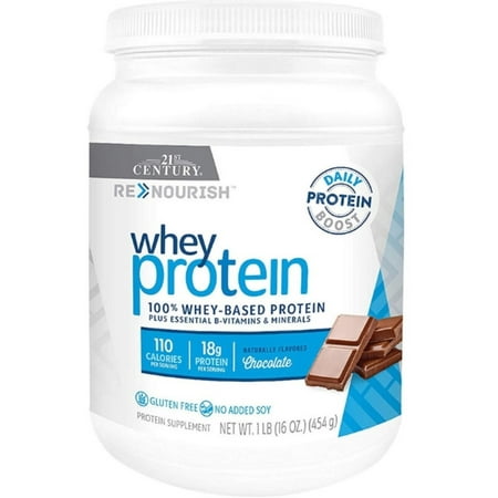 21st Century Renourish Wellness Whey Protein Powder, Chocolate, 16