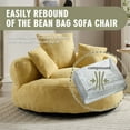 thumbnail image 3 of MOONMISS Chenille High Back Lazy Boy Sofa with Throw Pillows for Adults and Children, Indoor Outdoor, Yellow, 3 of 5