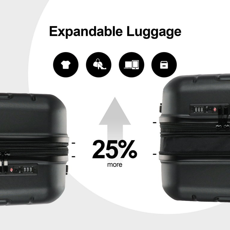 GinzaTravel 3-Piece Hard Shell Luggage Set with Aluminum Spinner