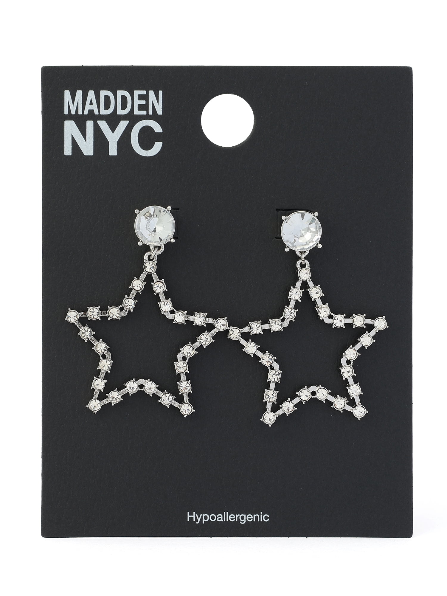 Madden NYC Women's Fashion Crystal Star Drop Earrings