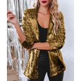 thumbnail image 2 of JFBUJC Blazer à Sequins pour Femmes, Veste Ouverte à Manches Longues, Cardigan de Fête Scintillant, 2 of 5