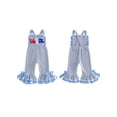thumbnail image 2 of BemeyourBBs Toddler Baby 4th of July Outfit Patriot Independence Day Clothes Toddler Girl Summer Jumpsuit USA Flag Embroidery Sleeveless Waffled Striped Bell Bottom Overall Pants, 2 of 9