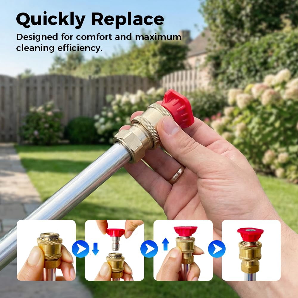 Jet Nozzle for Garden Hose – High Pressure Hose Nozzle with 2 Nozzles for Patio(Black)